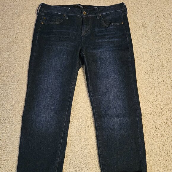Liverpool Marley Girlfriend Roll Cuff Stretch Jeans, Blue -Size 8P - Picture 1 of 4